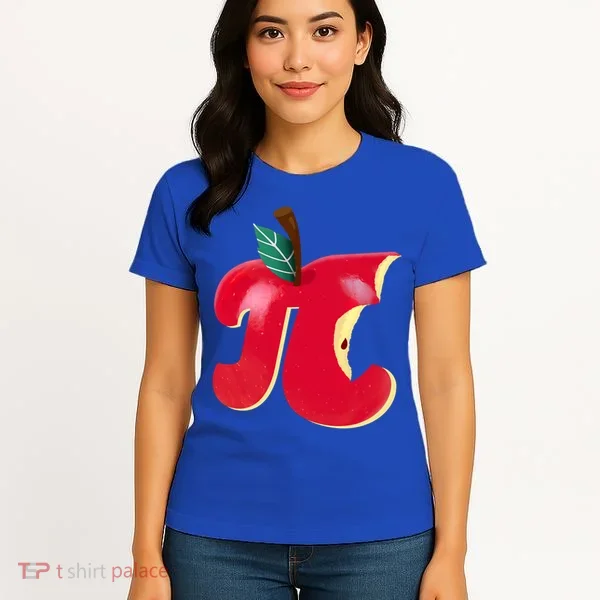 Apple Pi Day Funny Math Nerd Pie Teacher 3 14 Constant Gift Women's T-Shirt