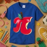 Apple Pi Day Funny Math Nerd Pie Teacher 3 14 Constant Gift Kids T-Shirt thumb 3