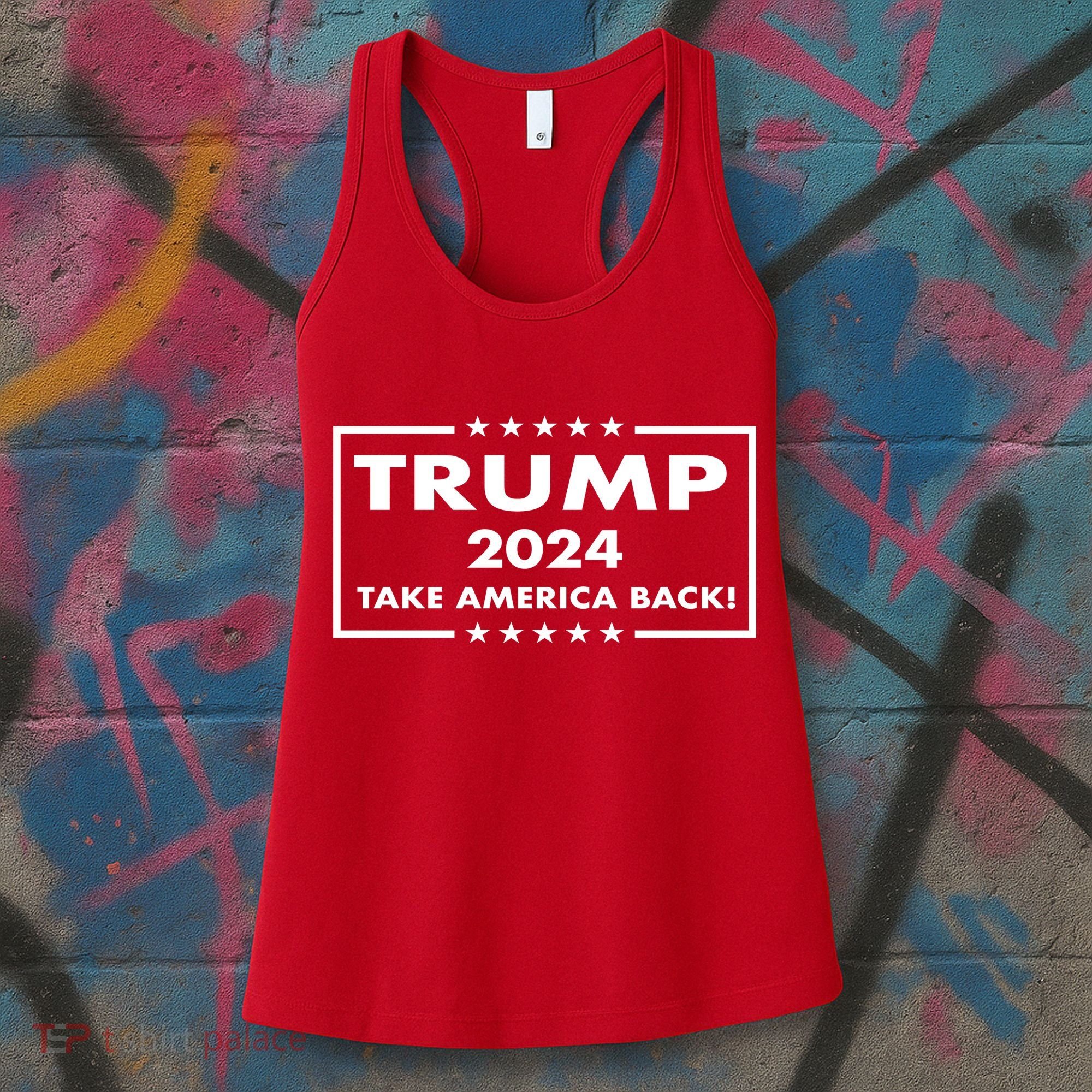 American President Donald Trump 2024 Take America Back US Election Women's Tank Top
