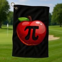 Apple Pi Day Great Gift Funny Math Nerd Pie Teacher 3 14 Gift Golf Towel thumb 1