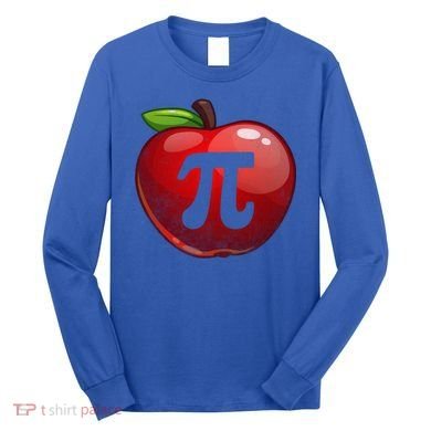 Apple Pi Day Great Gift Funny Math Nerd Pie Teacher 3 14 Gift Long Sleeve Shirt