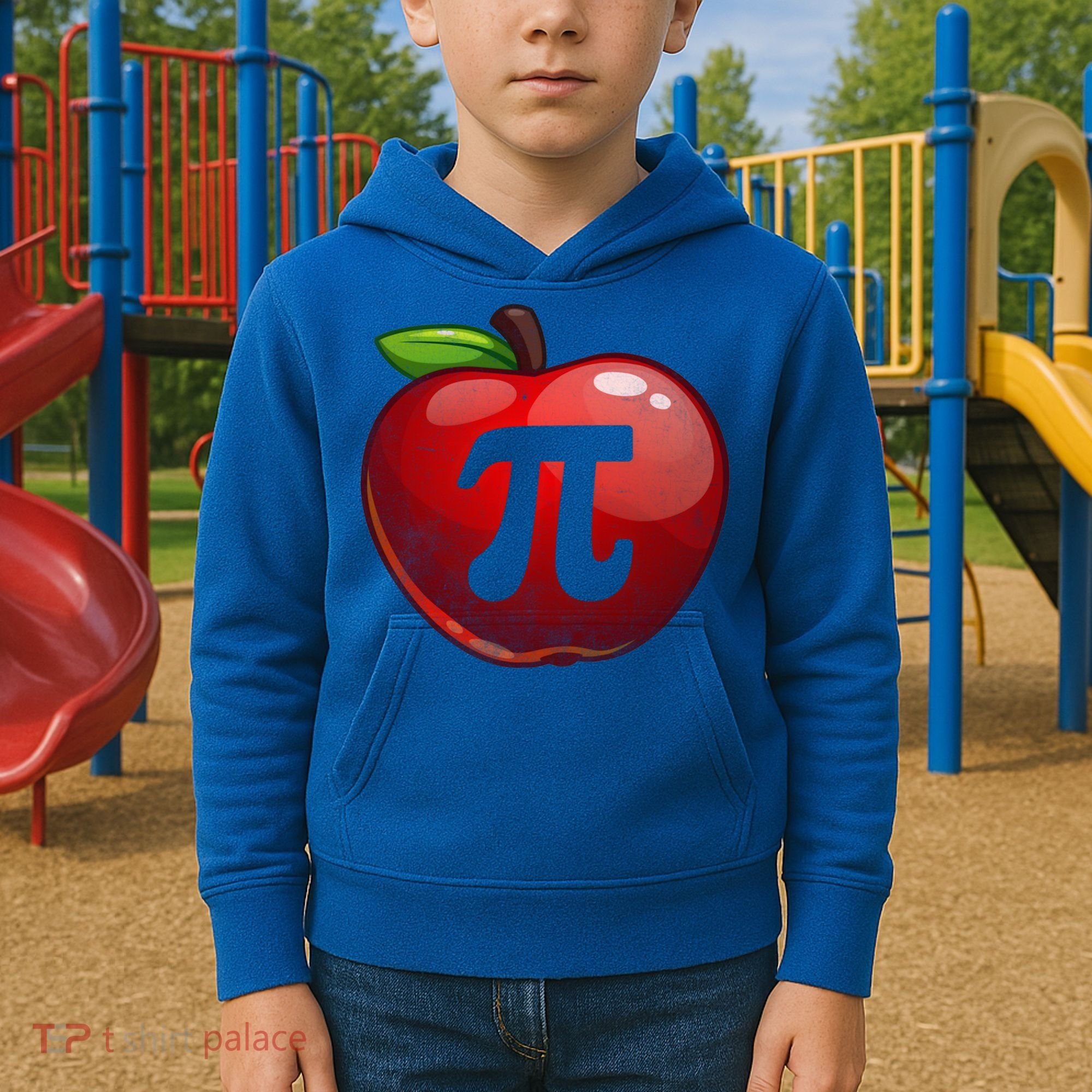 Apple Pi Day Great Gift Funny Math Nerd Pie Teacher 3 14 Gift Kids Hoodie