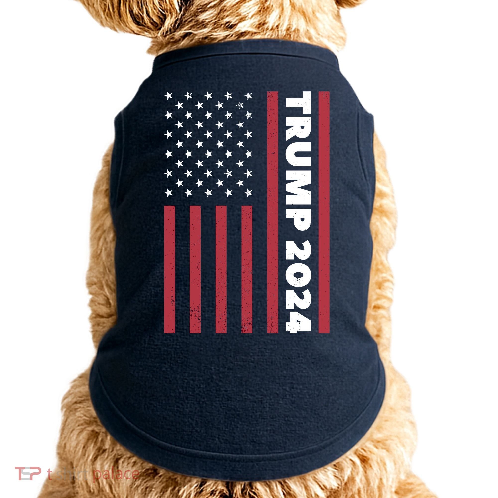 American President Donald Trump 2024 Flag US Election Doggie Tank
