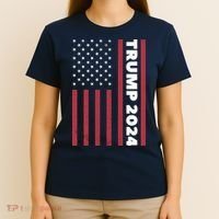 American President Donald Trump 2024 Flag US Election T-Shirt thumb 4