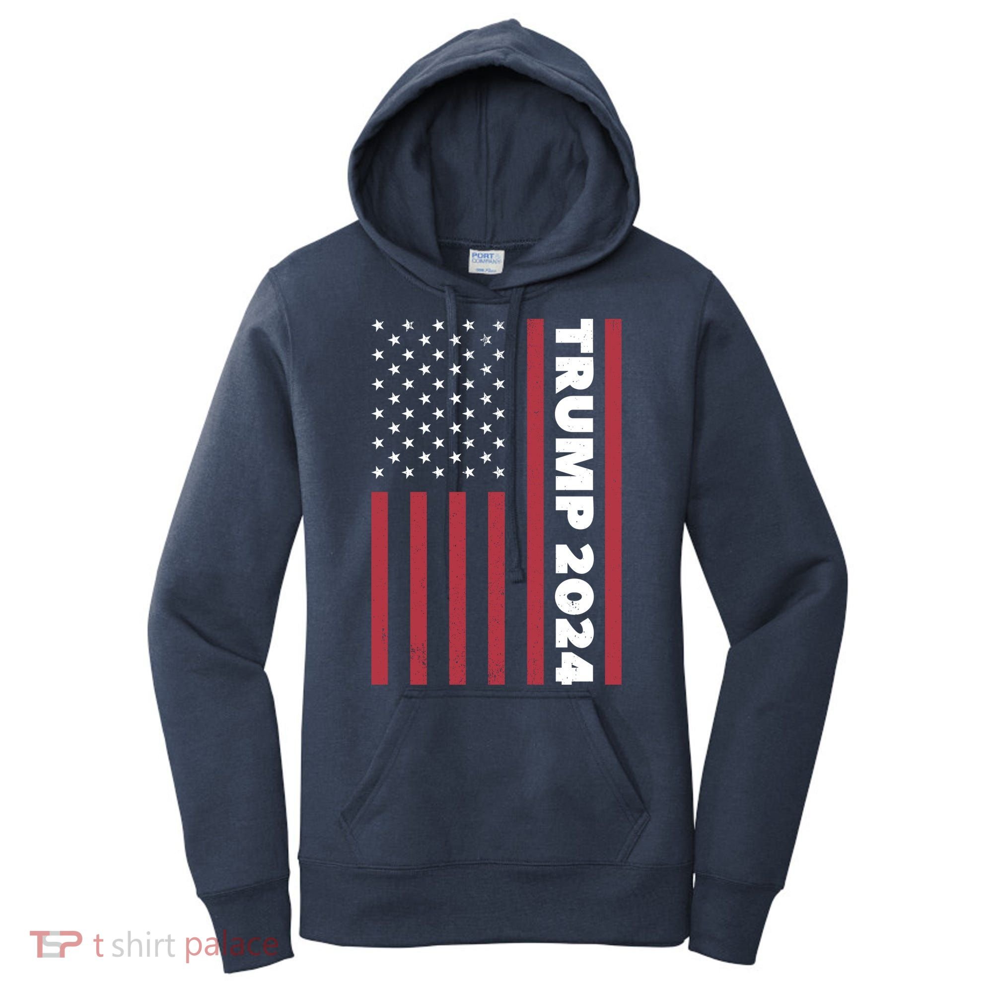 American President Donald Trump 2024 Flag US Election Women's Hoodie