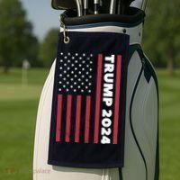 American President Donald Trump 2024 Flag US Election Golf Towel thumb 2