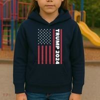 American President Donald Trump 2024 Flag US Election Kids Hoodie thumb 3