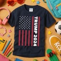 American President Donald Trump 2024 Flag US Election Kids T-Shirt thumb 3