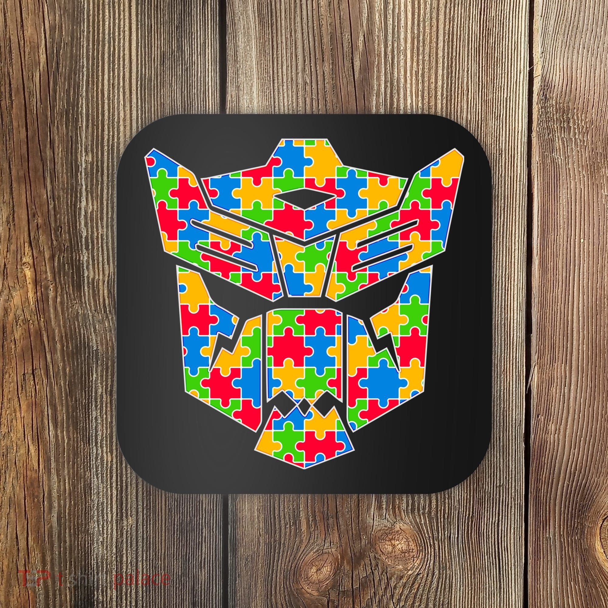 Autism Puzzle Dinobot Logo Coaster
