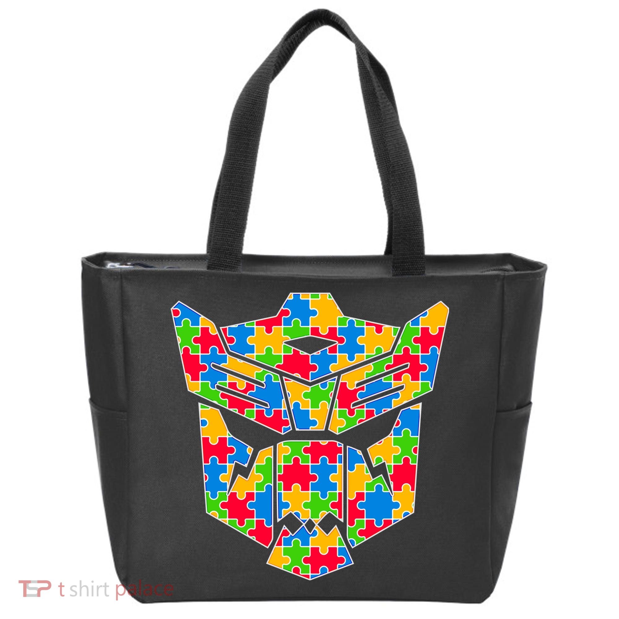 Autism Puzzle Dinobot Logo Tote Bag