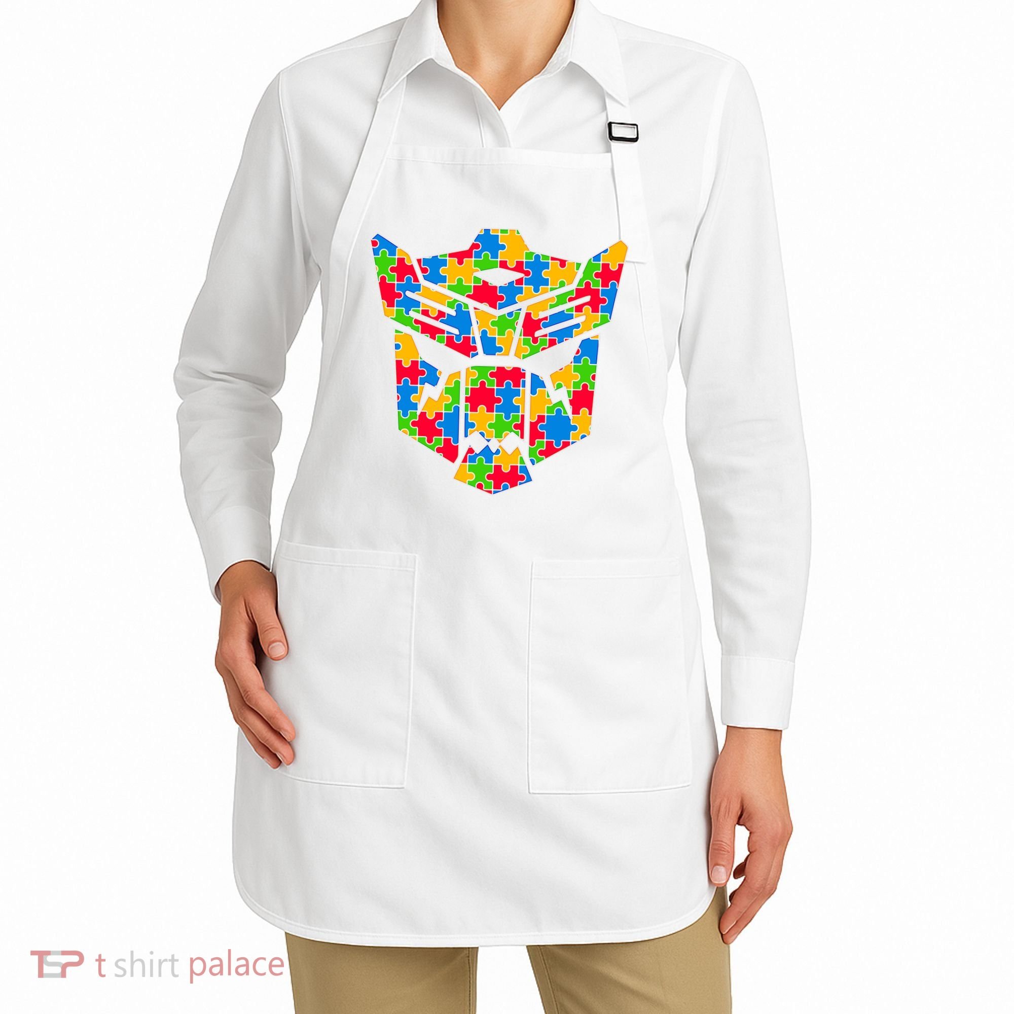 Autism Puzzle Dinobot Logo Apron