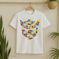 Autism Puzzle Dinobot Logo T-Shirt thumb 2