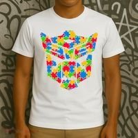 Autism Puzzle Dinobot Logo T-Shirt thumb 3