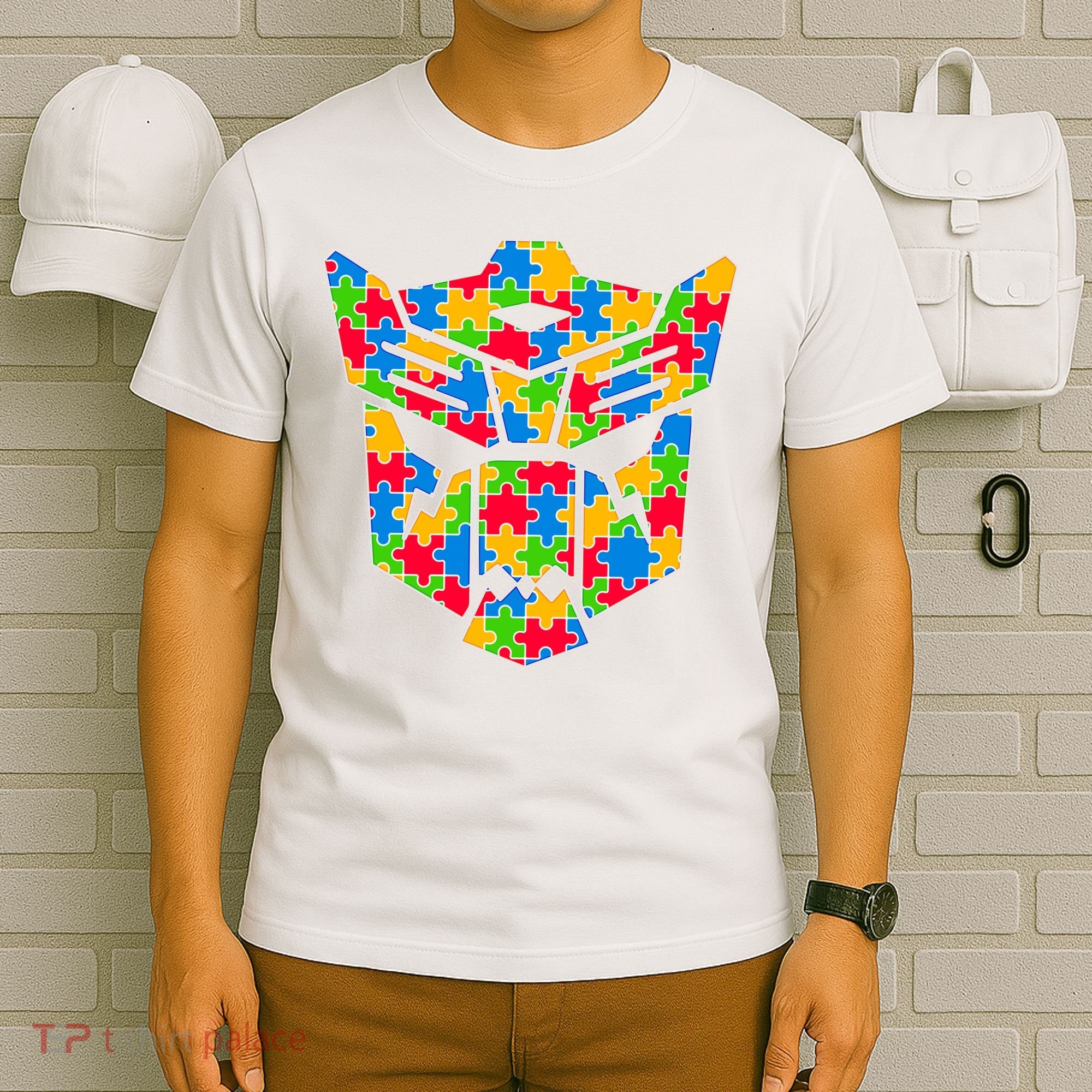 Autism Puzzle Dinobot Logo T-Shirt