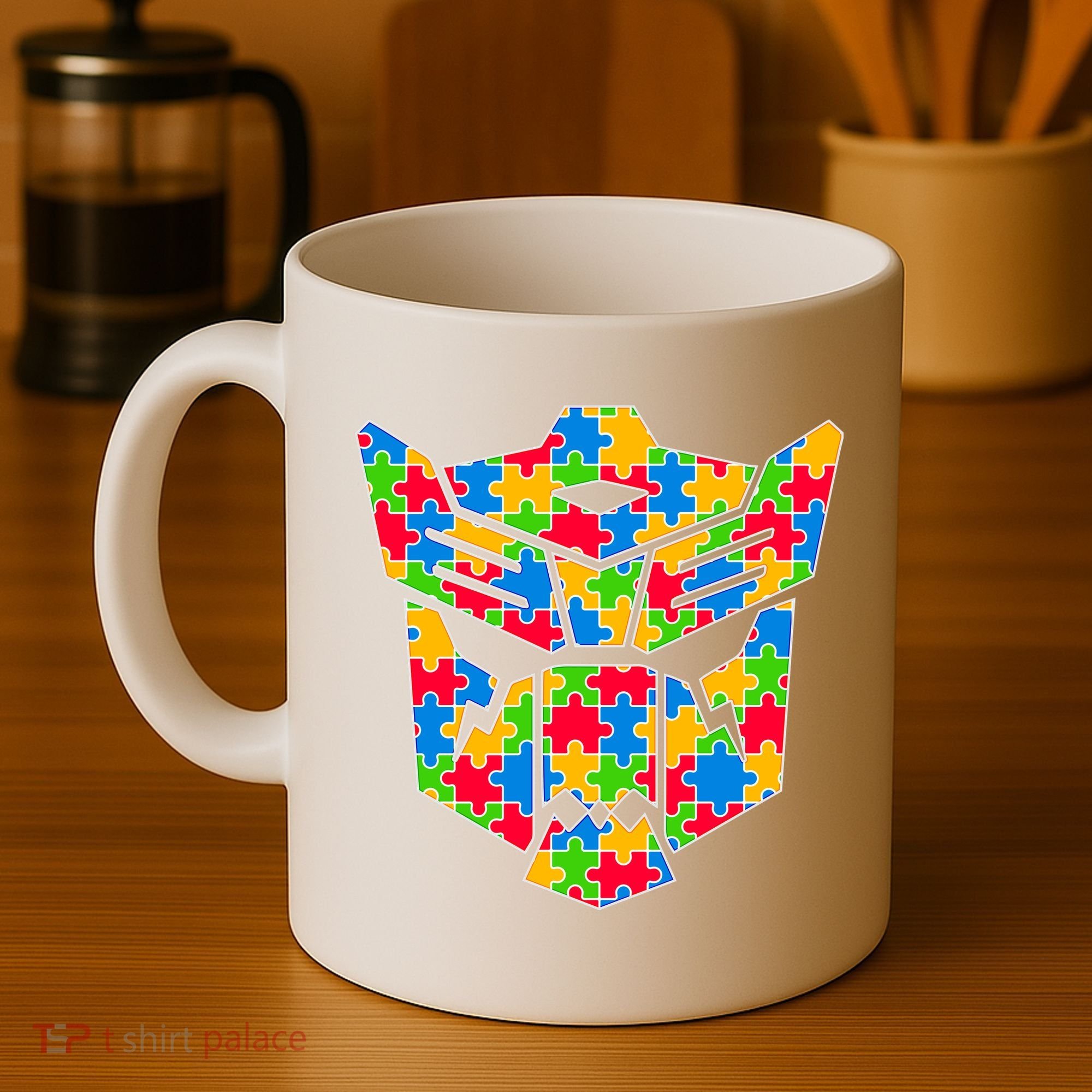 Autism Puzzle Dinobot Logo Coffee Mug