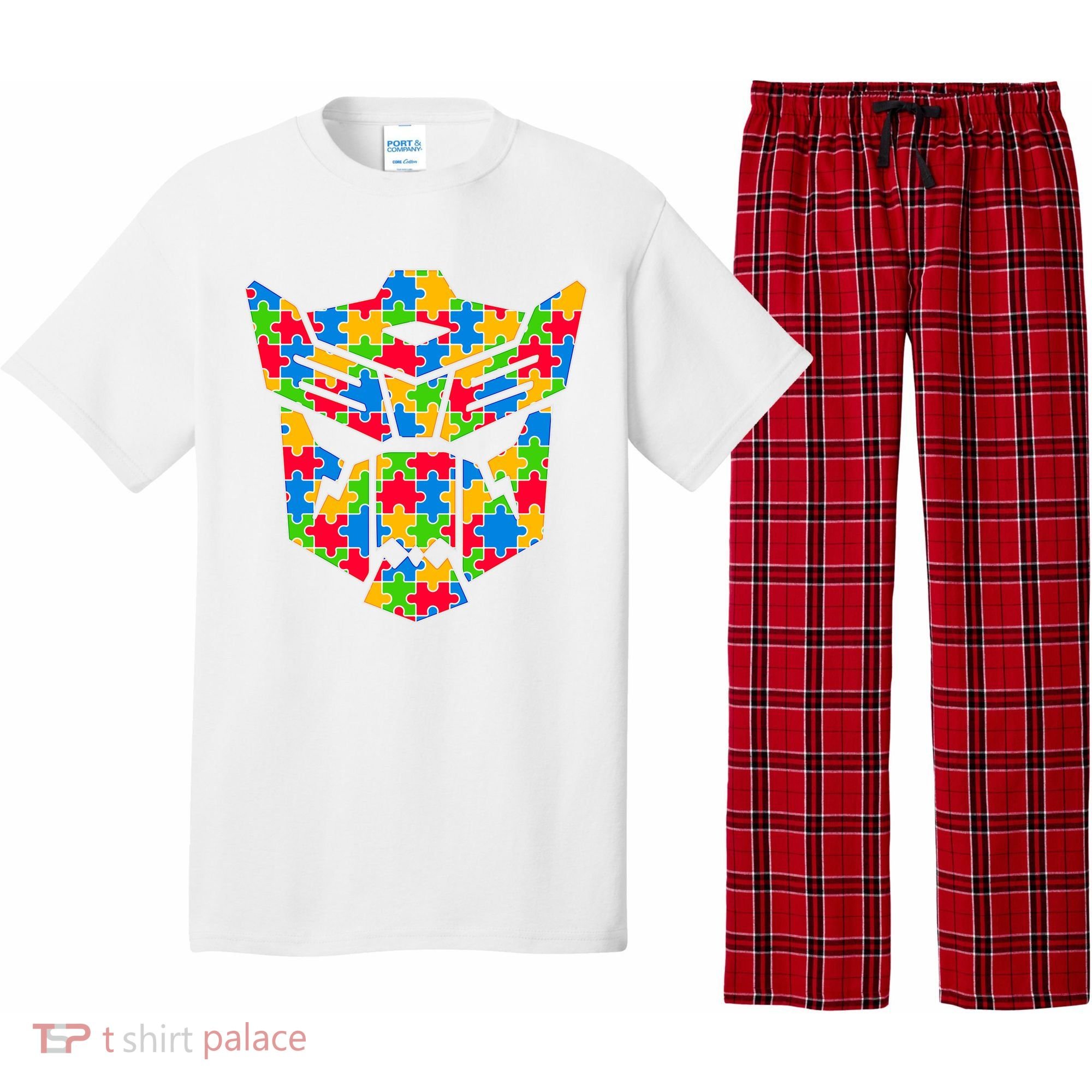 Autism Puzzle Dinobot Logo Pajama Set