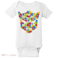 Autism Puzzle Dinobot Logo Baby Bodysuit thumb 0