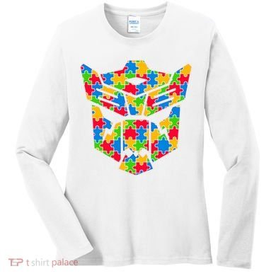 Autism Puzzle Dinobot Logo Women's Long Sleeve Shirt