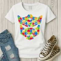 Autism Puzzle Dinobot Logo Women's T-Shirt thumb 3
