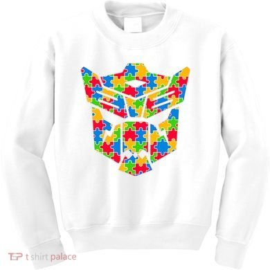 Autism Puzzle Dinobot Logo Kids Sweatshirt
