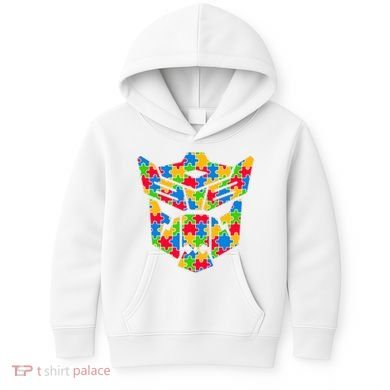 Autism Puzzle Dinobot Logo Kids Hoodie