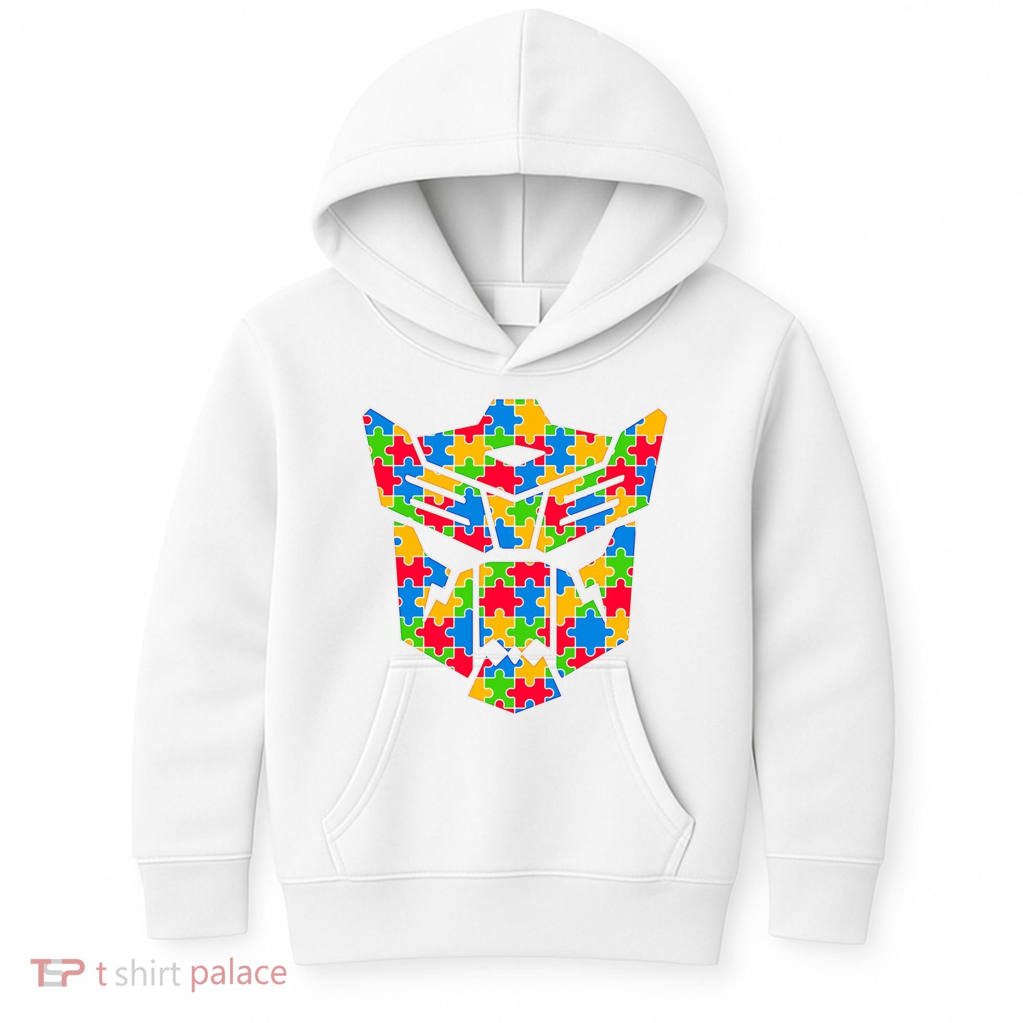 Autism Puzzle Dinobot Logo Kids Hoodie