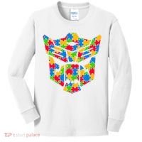 Autism Puzzle Dinobot Logo Kids Long Sleeve Shirt thumb 0