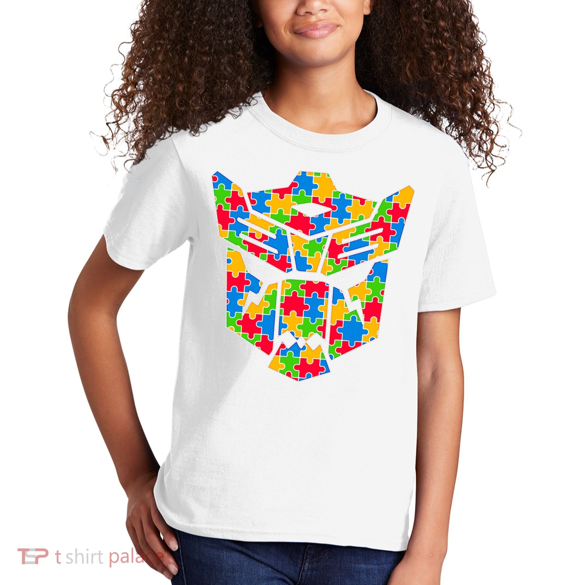 Autism Puzzle Dinobot Logo Kids T-Shirt