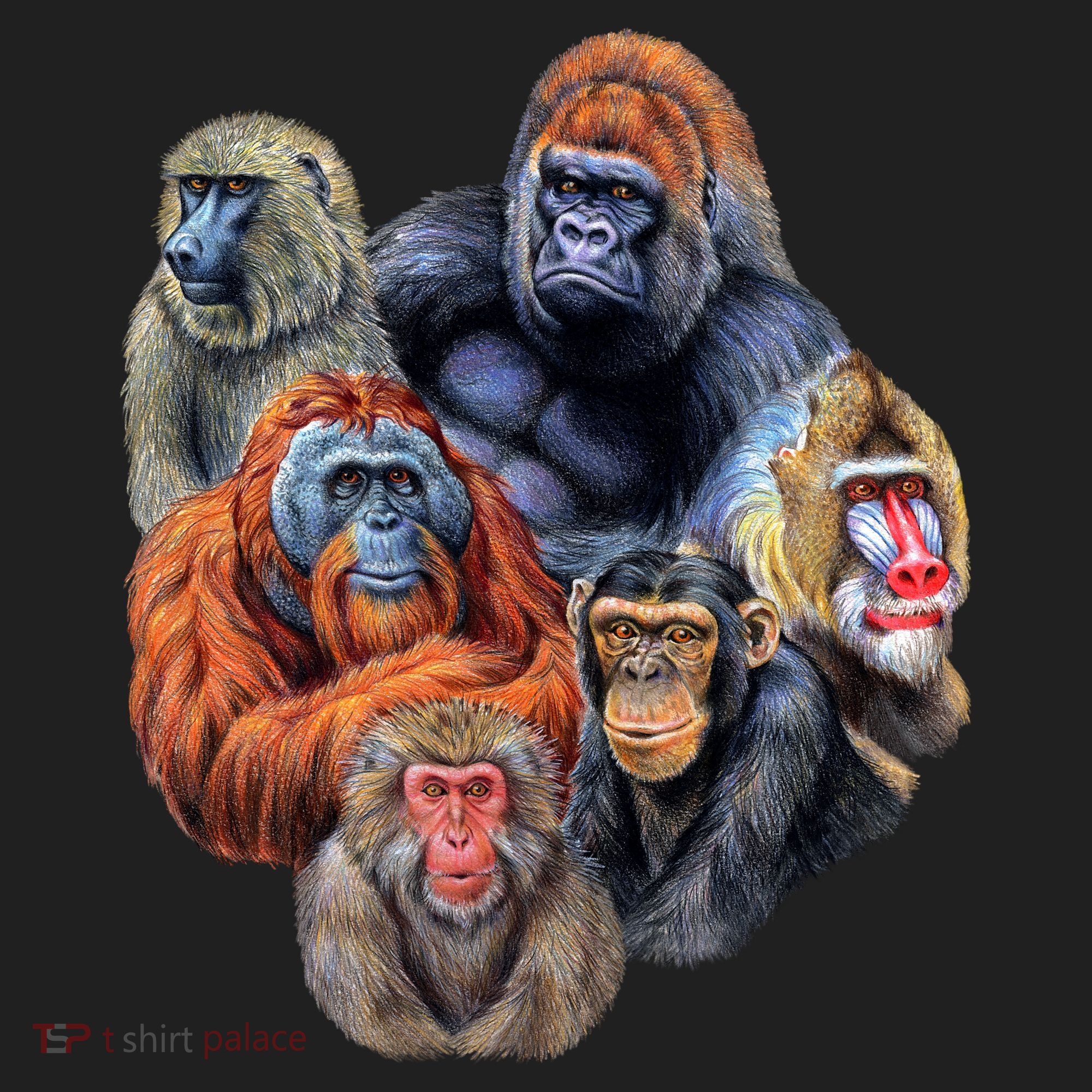Ape Collage Golf Towel