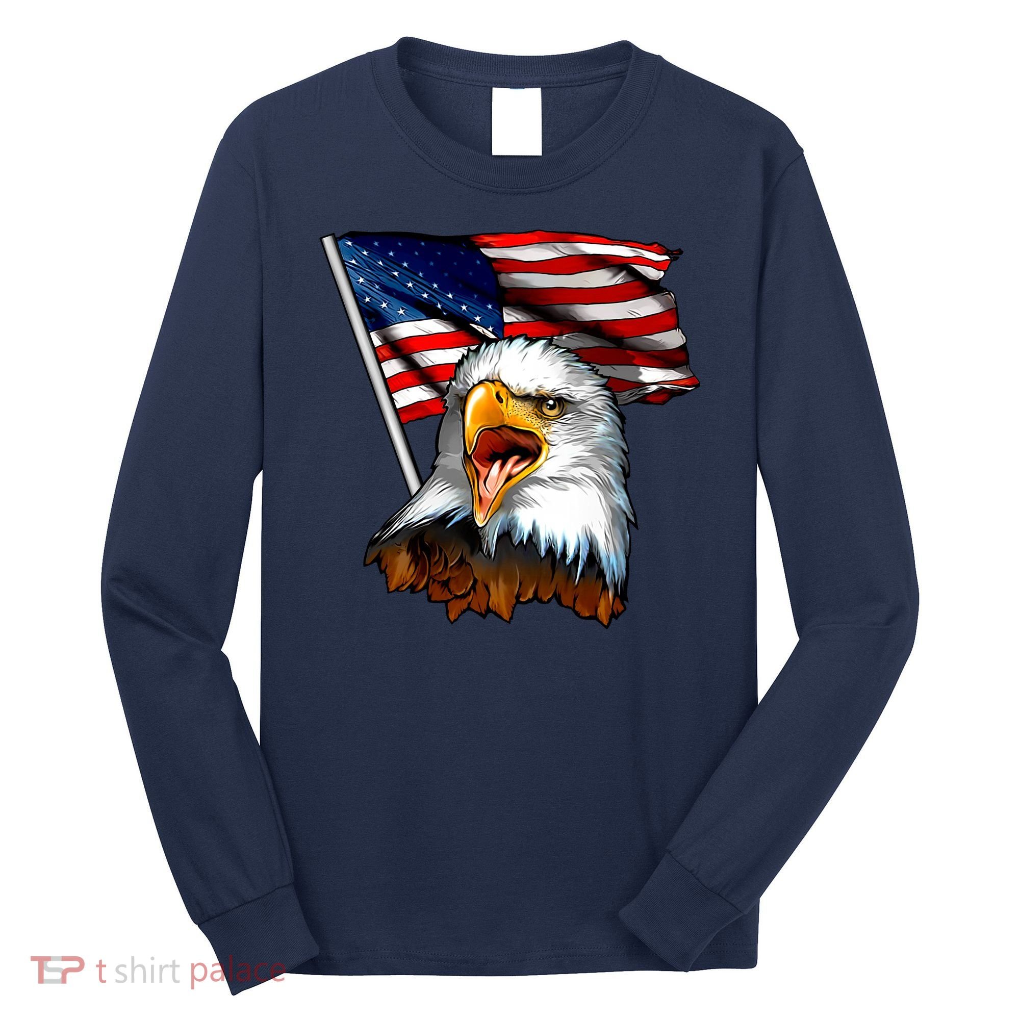 American Patriotic Eagle Flag Long Sleeve Shirt
