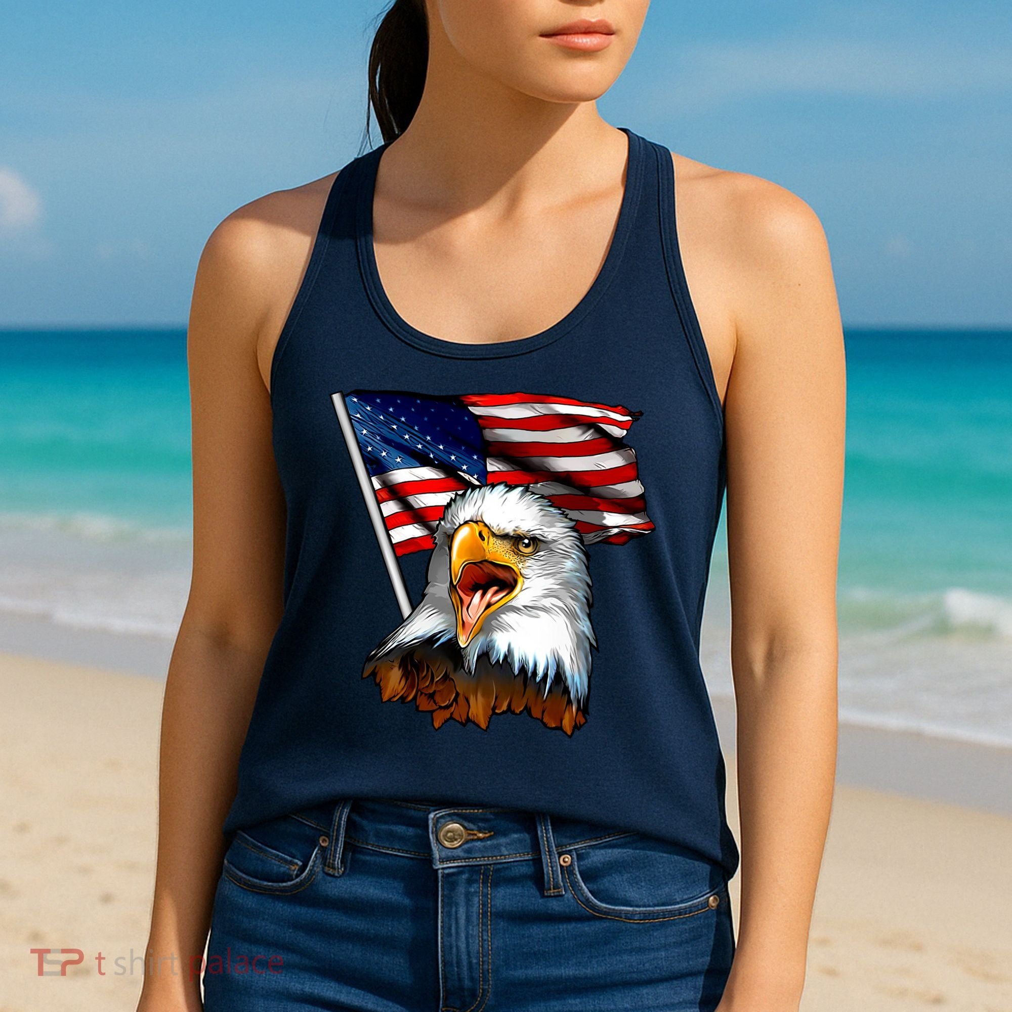 American Patriotic Eagle Flag Women's Tank Top