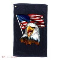American Patriotic Eagle Flag Golf Towel thumb 0