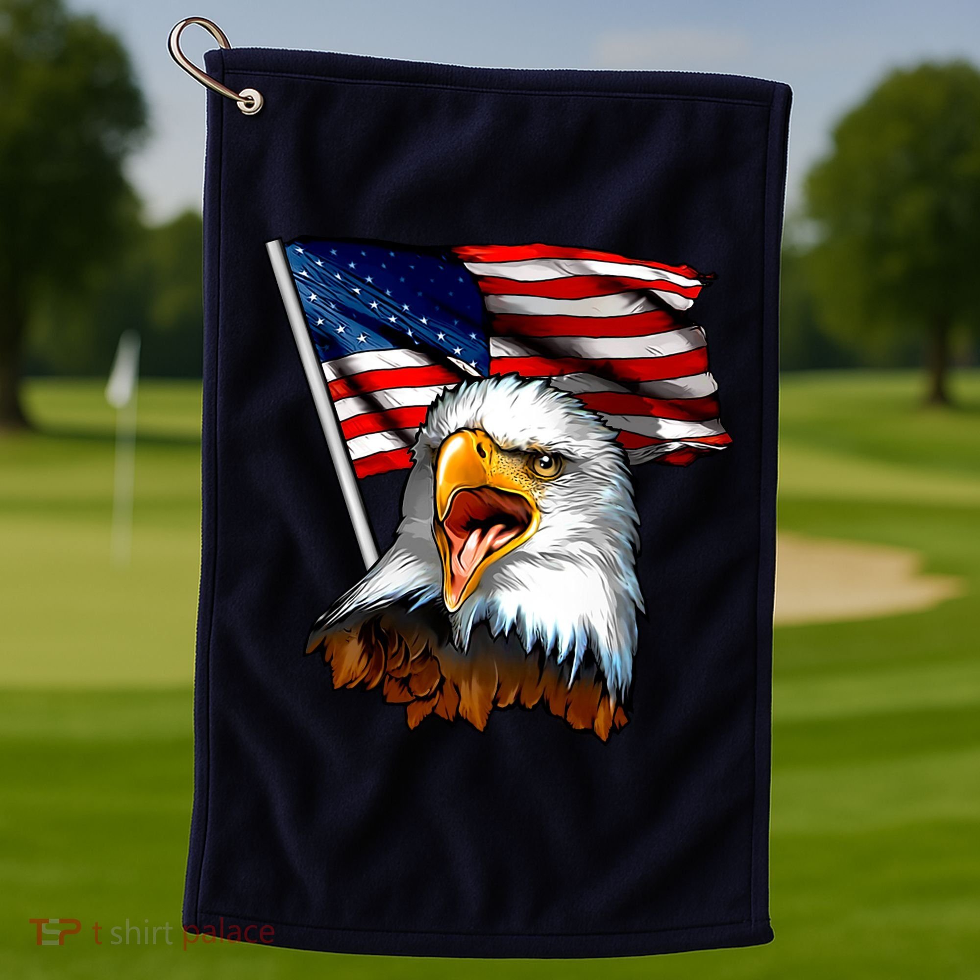 American Patriotic Eagle Flag Golf Towel