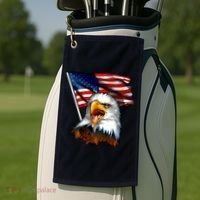 American Patriotic Eagle Flag Golf Towel thumb 2