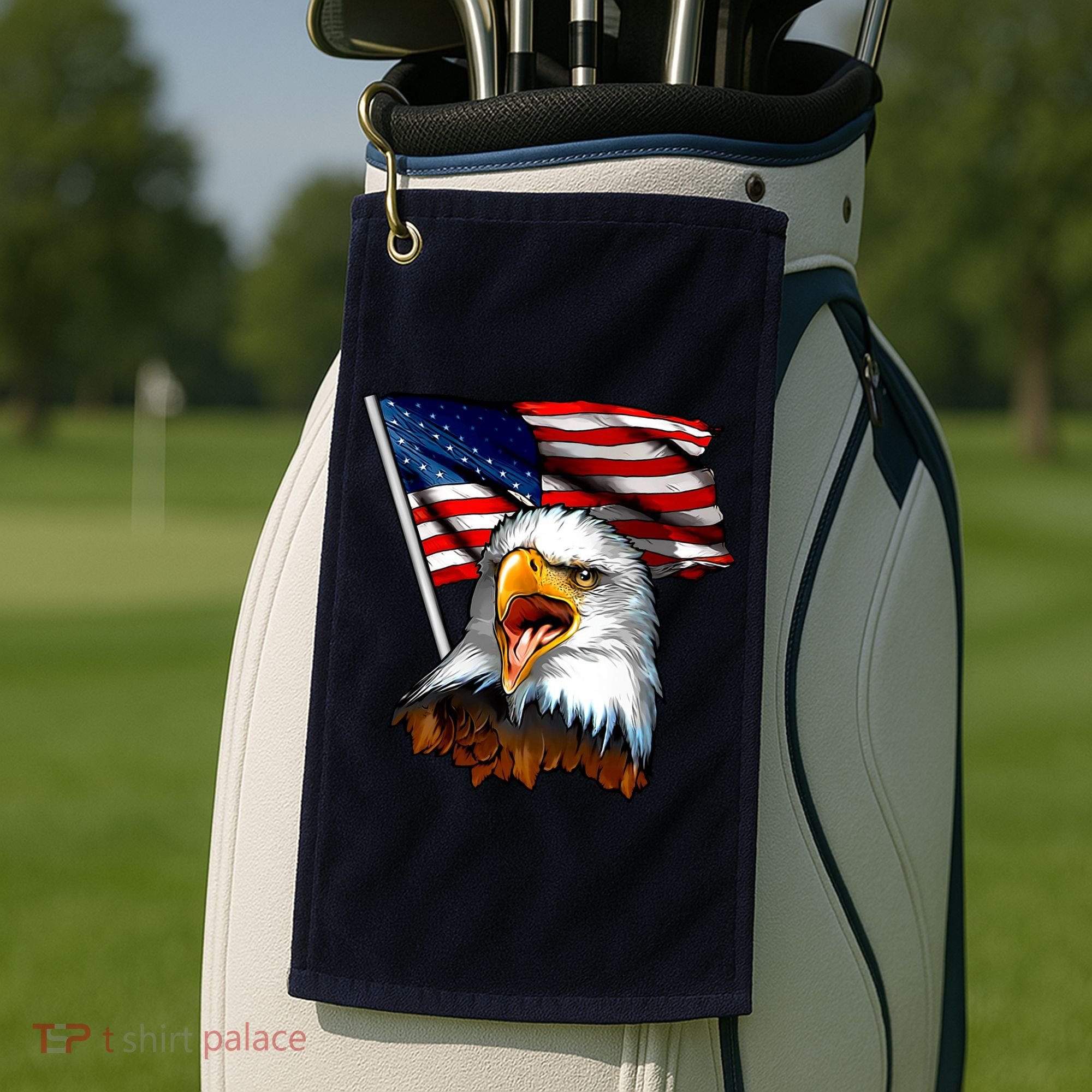 American Patriotic Eagle Flag Golf Towel