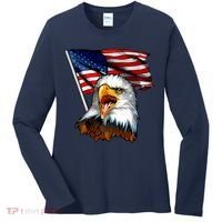 American Patriotic Eagle Flag Women's Long Sleeve Shirt thumb 0