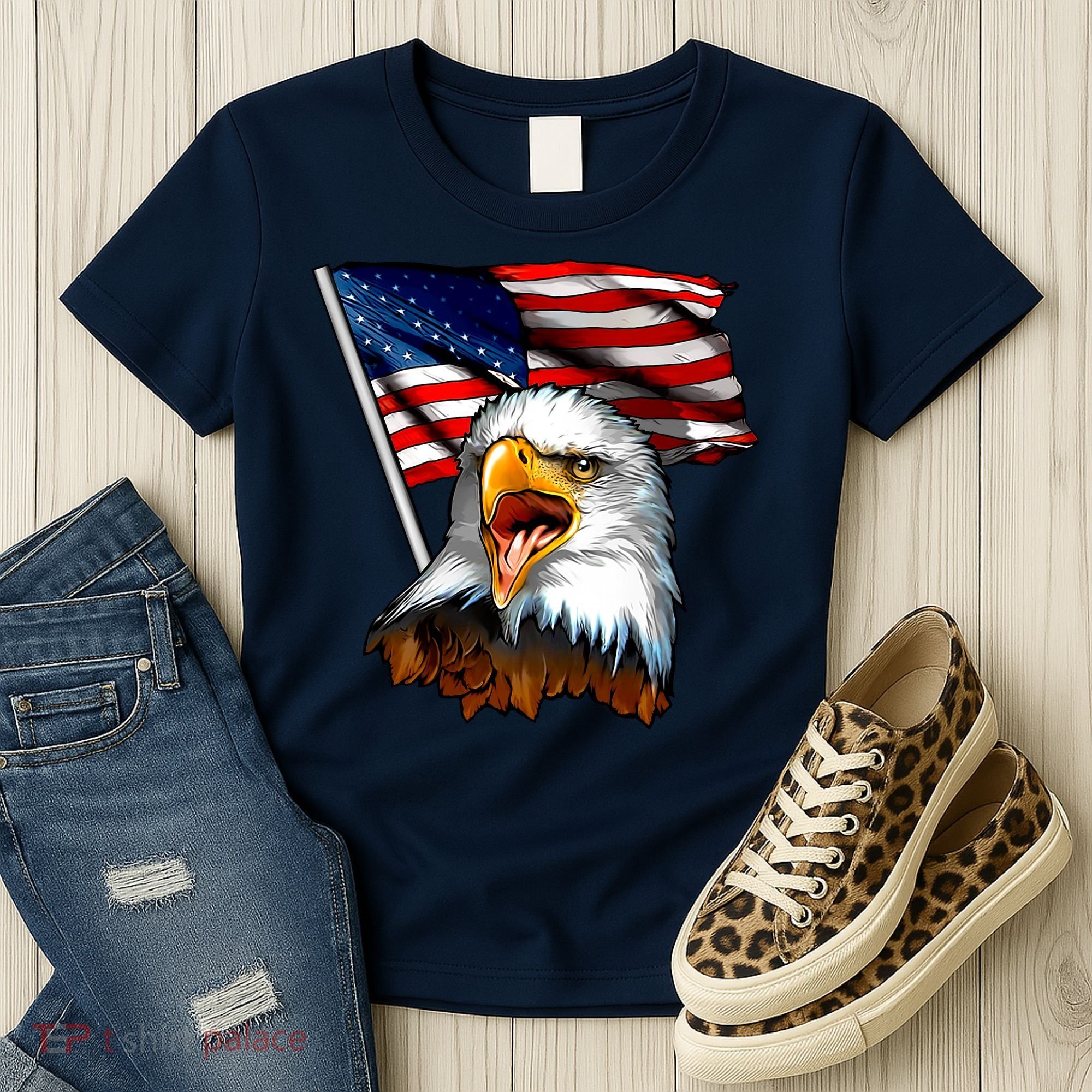 American Patriotic Eagle Flag Women's T-Shirt