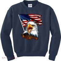 American Patriotic Eagle Flag Kids Sweatshirt thumb 0