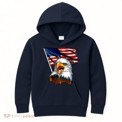 American Patriotic Eagle Flag Kids Hoodie