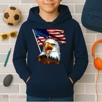 American Patriotic Eagle Flag Kids Hoodie thumb 2