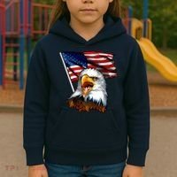 American Patriotic Eagle Flag Kids Hoodie thumb 3
