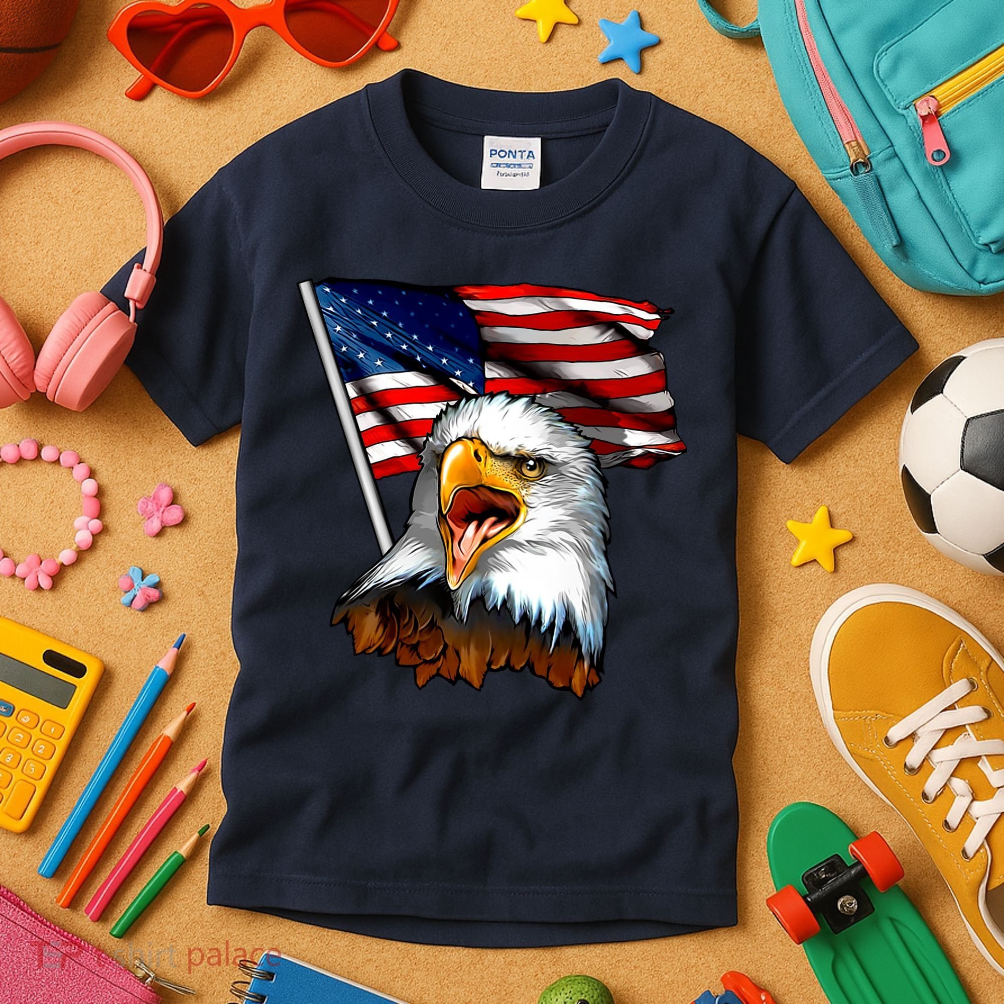 American Patriotic Eagle Flag Kids T-Shirt