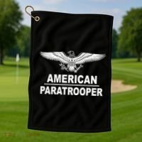 American Paratrooper Eagle Golf Towel thumb 1
