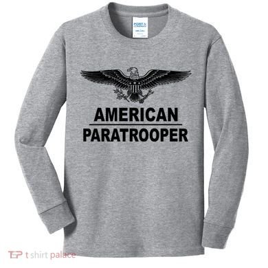 American Paratrooper Eagle Kids Long Sleeve Shirt
