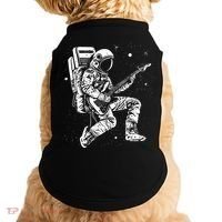 Astronaut playing electric guitar in space Astronaut Art Doggie Tank thumb 0