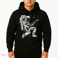 Astronaut playing electric guitar in space Astronaut Art Hoodie thumb 2
