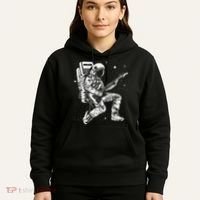 Astronaut playing electric guitar in space Astronaut Art Hoodie thumb 5