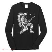 Astronaut playing electric guitar in space Astronaut Art Long Sleeve Shirt thumb 0