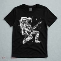 Astronaut playing electric guitar in space Astronaut Art T-Shirt thumb 5