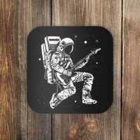 Astronaut playing electric guitar in space Astronaut Art Coaster thumb 0